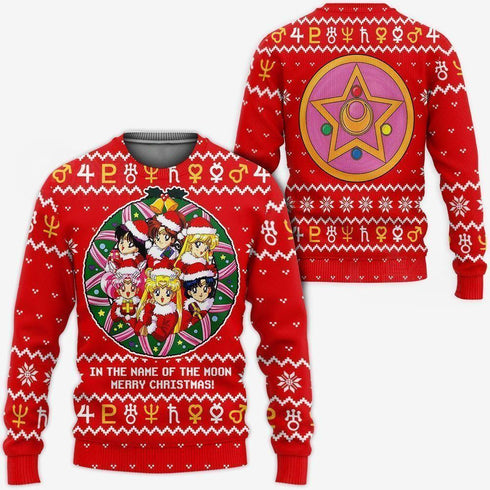 DivesArt - Sailor Moon Ugly Christmas tröja och hoodie anime xmas gåvor idé