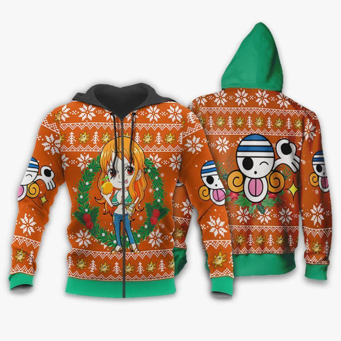 DiveSart - Nami Ugly Christmas Pull et Hoodie One Piece Anime Noël