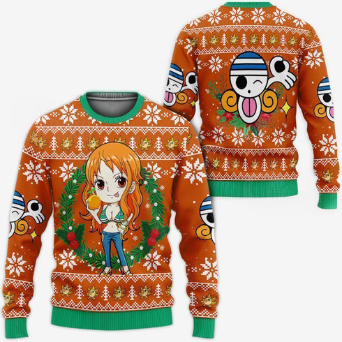 DiveSart - Nami Ugly Christmas Pull et Hoodie One Piece Anime Noël