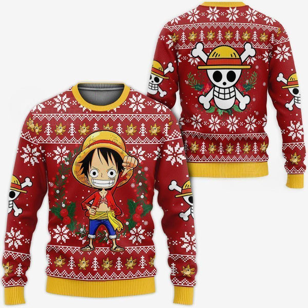 Divesart - Luffy Weihnachtspullover und Hoodie One Piece Anime Weihnachten
