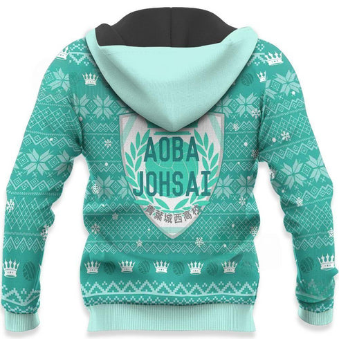 Divesart - Aoba Johsai Ugly Christmas Sweater y Hoodie Haikyuu Anime Xmas Shirt