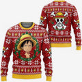 Divesart - Luffy Weihnachtspullover und Hoodie Lustiges Gesicht ein Piece Anime Weihnachtsfest