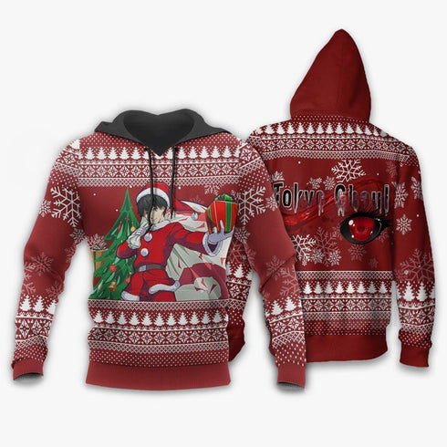 DivesArt - Ken Kaneki Santa Ugly Christmas tröja och hoodie Tokyo Ghoul Anime Xmas