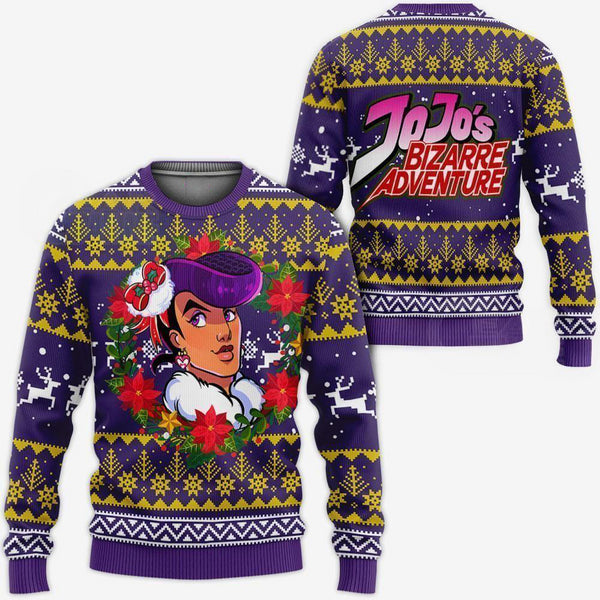 Divesart - Josuke Higashikata Brutto maglione natalizio e felpa con cappuccio JoJo's Anime Xmas Hoodie