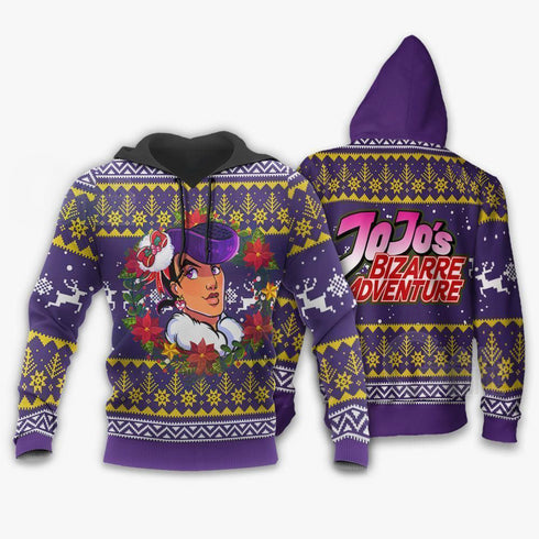 Divesart - Josuke Higashikata Brutto maglione natalizio e felpa con cappuccio JoJo's Anime Xmas Hoodie