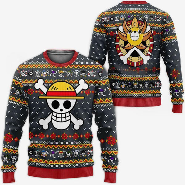 Divesart - One Piece Ugly Christmas pusero ja huppari olkihattu Priate jouluhuppari