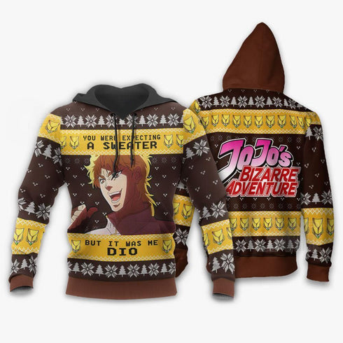 DivesArt - Dio Brando Ugly Christmas Tröja och Hoodie Jojo's Bizarre Adventure Xmas