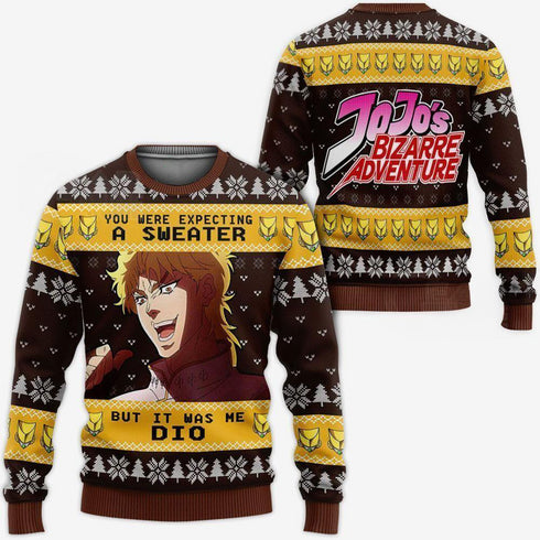 DivesArt - Dio Brando Ugly Christmas Tröja och Hoodie Jojo's Bizarre Adventure Xmas