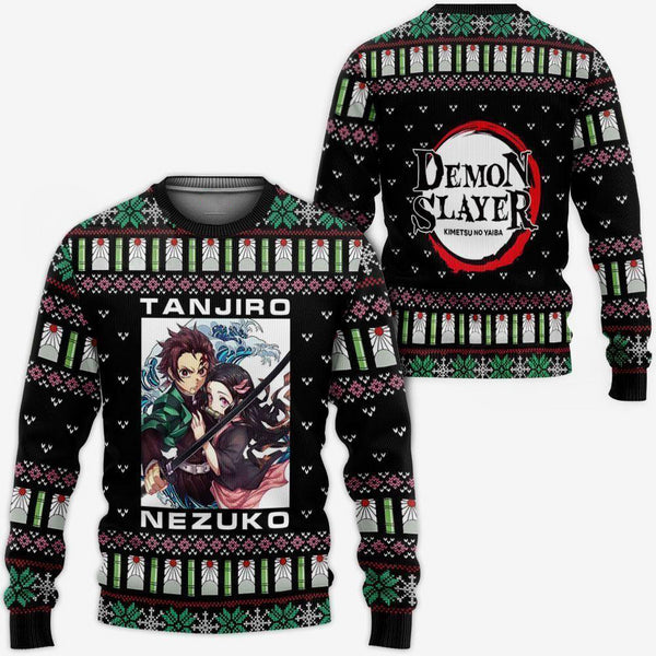 DivesArt - Tanjiro och Nezuko Ugly Sweater Christmas Demon Slayer Anime Present