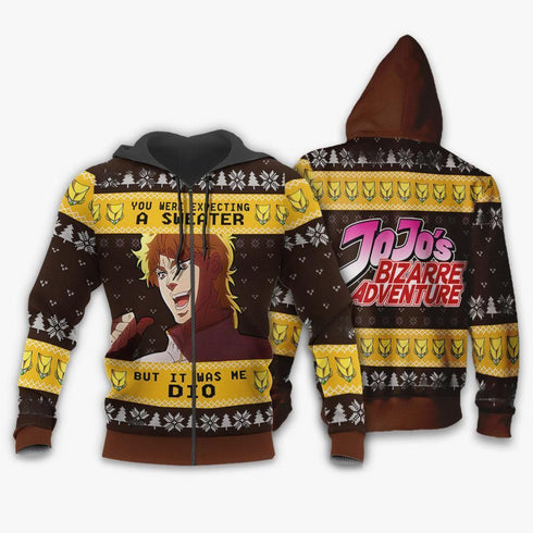 DivesArt - Dio Brando Ugly Christmas Tröja och Hoodie Jojo's Bizarre Adventure Xmas