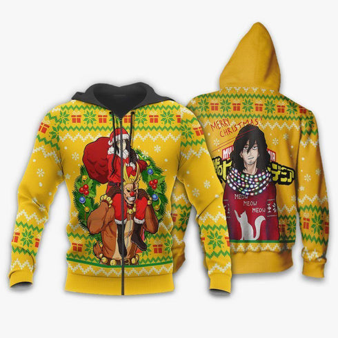 DivesArt - Shota Aizawa och alla kan fula jultröja och hoodie mha xmas gåva