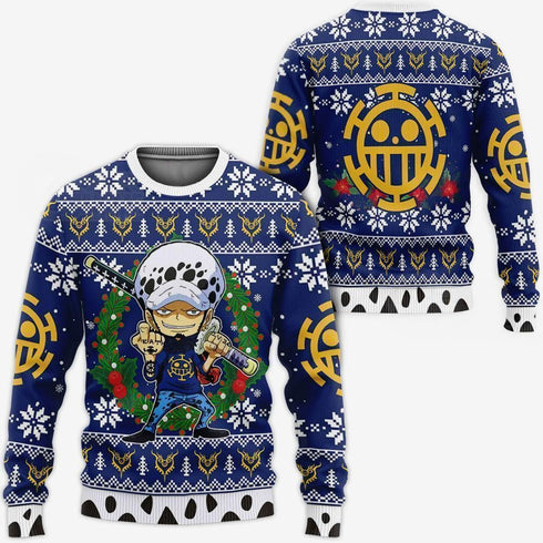DivesArt - Trafalgar Law Ugly Christmas Sweater och Hoodie One Piece Anime Xmas
