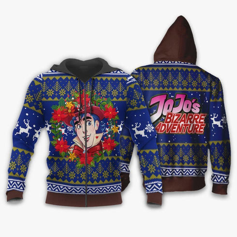 Divesart - Felpa con cappuccio e maglione natalizio brutto di Jonathan Joestar JoJo's Anime Xmas Hoodie