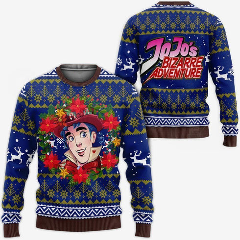 Divesart - Felpa con cappuccio e maglione natalizio brutto di Jonathan Joestar JoJo's Anime Xmas Hoodie