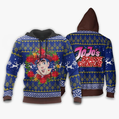 Divesart - Felpa con cappuccio e maglione natalizio brutto di Jonathan Joestar JoJo's Anime Xmas Hoodie
