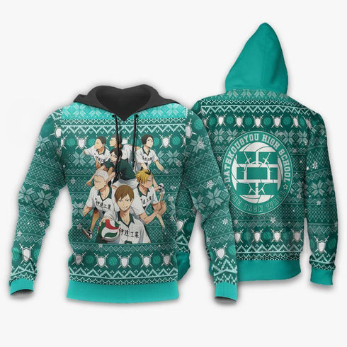 Divesart - Maglione e felpa con cappuccio Dateko Ugly Christmas Date Tech High Haikyuu Xmas