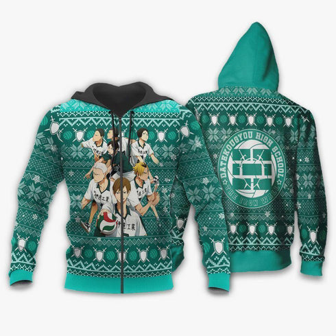 Divesart - Maglione e felpa con cappuccio Dateko Ugly Christmas Date Tech High Haikyuu Xmas