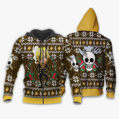 DivesArt - Sanji Ugly Christmas tröja och hoodie One Piece Anime Xmas