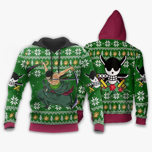 DivesArt - Zoro Ugly Jultröja och Hoodie One Piece Anime Xmas