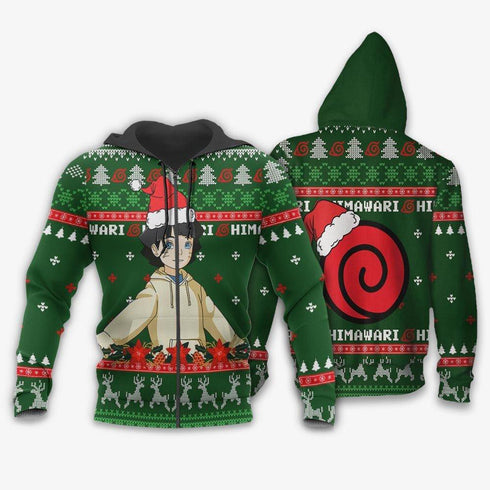 Divesart - Uzumaki Himawari Brutto Natale maglione e felpa con cappuccio Custom Boruto Anime Xmas Gifts