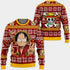 DivesArt - Rolig Luffy Ugly Christmas Sweater och Hoodie Custom One Piece Anime Xmas Presenter