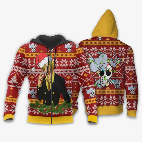 DivesArt - Sanji Ugly Jultröja och Hoodie Custom One Piece Anime Xmas Presenter