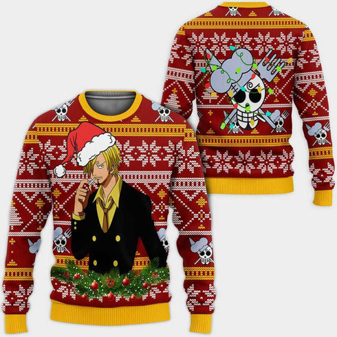DivesArt - Sanji Ugly Jultröja och Hoodie Custom One Piece Anime Xmas Presenter