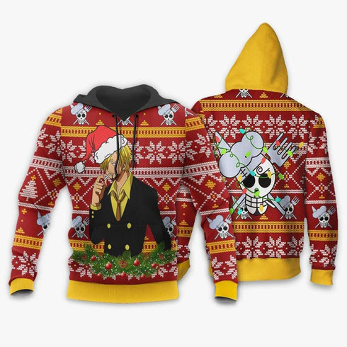 DivesArt - Sanji Ugly Jultröja och Hoodie Custom One Piece Anime Xmas Presenter