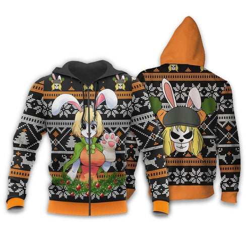 Divesart - Carota Brutta maglione di Natale e felpa con cappuccio Custom One Piece Anime Xmas Gifts