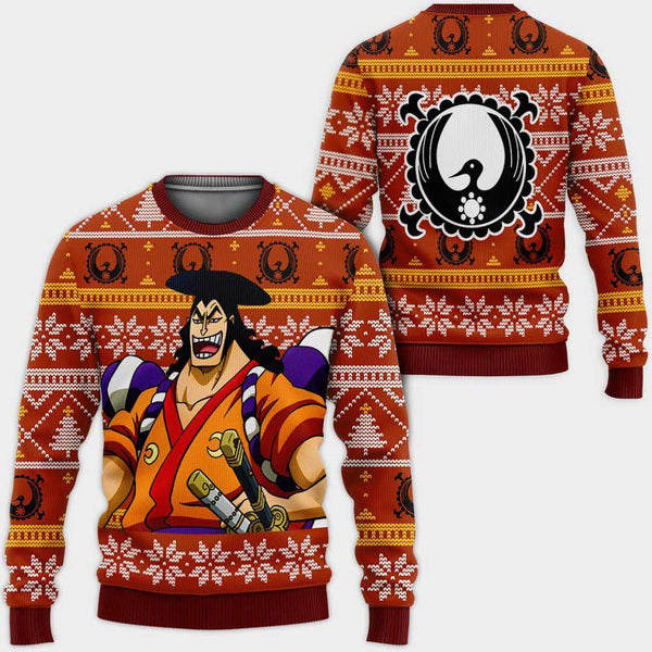 Divesart - Kozuki Oden Brutto maglione natalizio e felpa con cappuccio Custom One Piece Anime Xmas Gifts