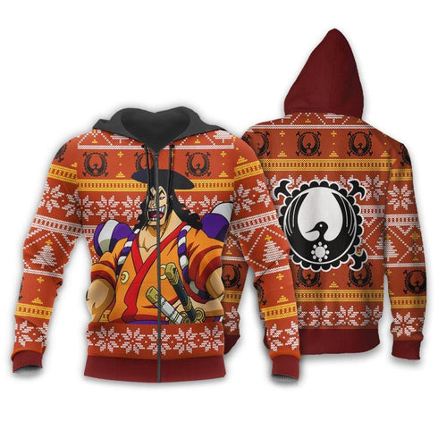 Divesart - Kozuki Oden Brutto maglione natalizio e felpa con cappuccio Custom One Piece Anime Xmas Gifts