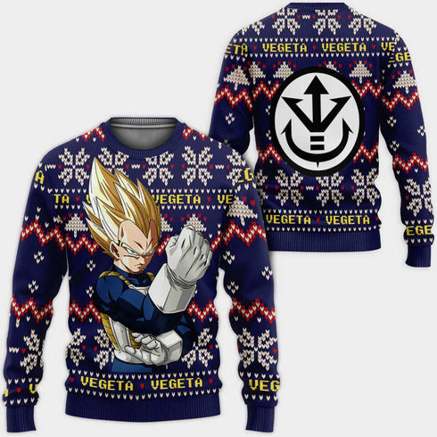 Divesart - Maglione di Natale Vegeta Super Saiyan Custom Anime Dragon Ball Regali di Natale