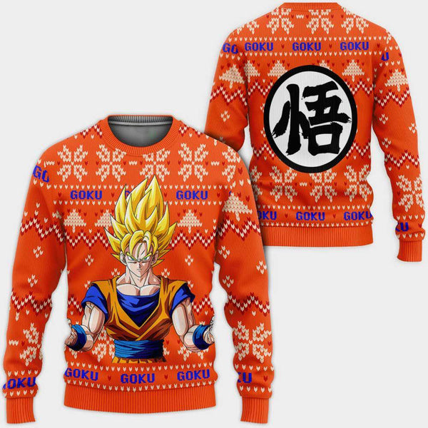 DivesArt - Goku Super Saiyan Jultröja Custom Anime Dragon Ball Xmas gåvor