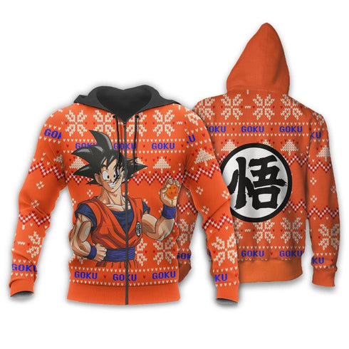 DivesArt - Goku Ugly Jultröja och Hoodie Custom Anime Dragon Ball Xmas Presenter