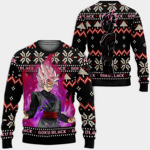 Divesart - Goku Black Rose Christmas Sweater Custom Anime Dragon Ball Regalos de Navidad