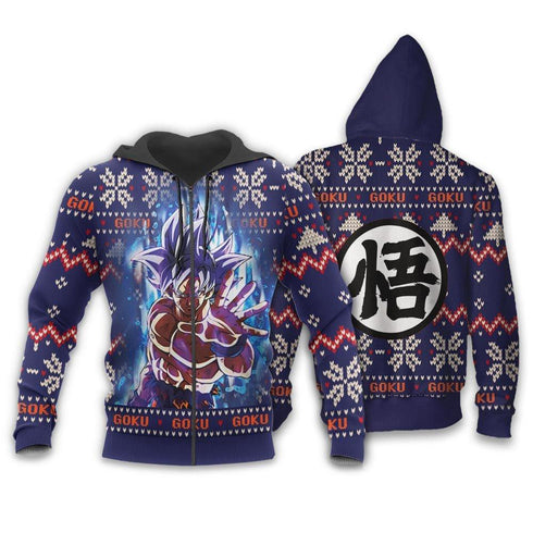 DivesArt - Goku Ultra Instinct Christmas Sweater Custom Anime Dragon Ball Xmas Presenter