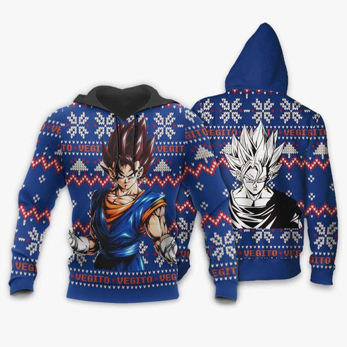 Divesart - Vegito Ugly Christmas Sweater y Hoodie Custom Anime Dragon Ball Xmas Gifts