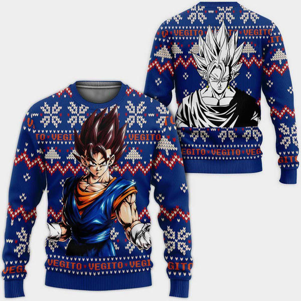 Divesart - Vegito Ugly Christmas Sweater y Hoodie Custom Anime Dragon Ball Xmas Gifts
