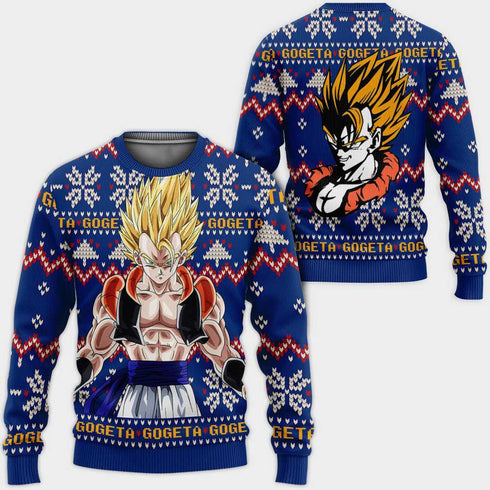 Divesart - Gogeta Brutto Natale maglione e felpa con cappuccio Regali di Natale personalizzati Anime Dragon Ball
