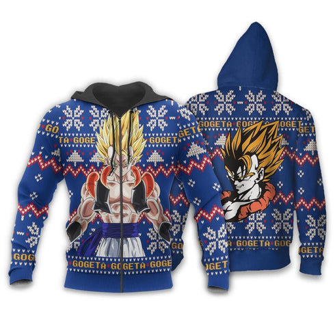 Divesart - Gogeta Brutto Natale maglione e felpa con cappuccio Regali di Natale personalizzati Anime Dragon Ball