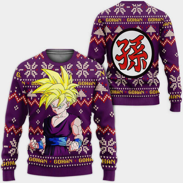 DivesArt - GOHAN SJJ Ugly Jultröja och Hoodie Custom Anime Dragon Ball Xmas Presenter