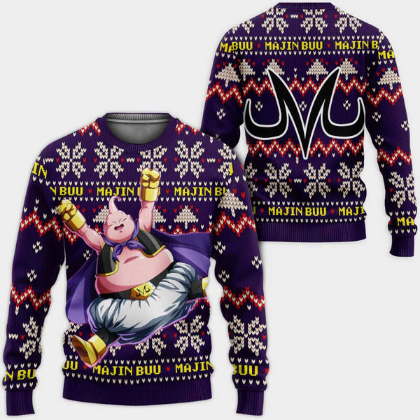 Divesart - Majin Buu Fett Weihnachtspullover und Hoodie Custom Anime Dragon Ball Weihnachtsgeschenke