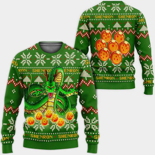 Divesart - Shenron Ugly Christmas Sweater and Hoodie Custom Anime DB Xmas Gifts