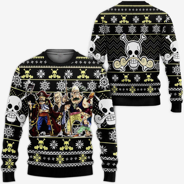 Divesart - Roger Pirates Weihnachtspullover und Hoodie Custom Anime One Piece Weihnachten Geschenke
