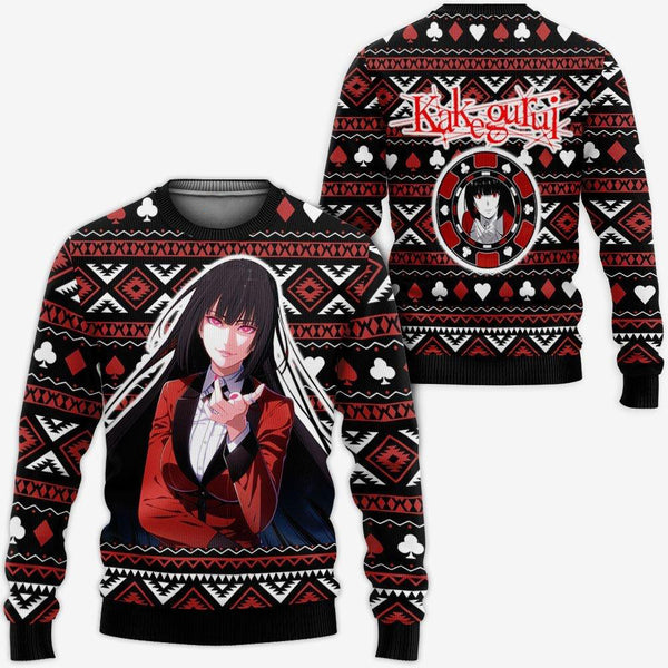 Divesart - Yumeko Ugly Christmas Sweater and Hoodie Custom Anime Kakegurui Xmas Gifts
