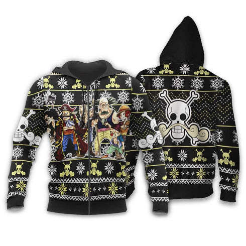 DiveSart - Roger Pirates Pull de Noël laid et sweat à capuche Anime personnalisé One Piece Gift