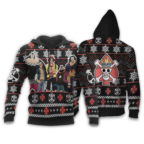 DivesArt - Ace Spade Pirates ful jultröja och hoodie custom anime one stycke xmas gåvor