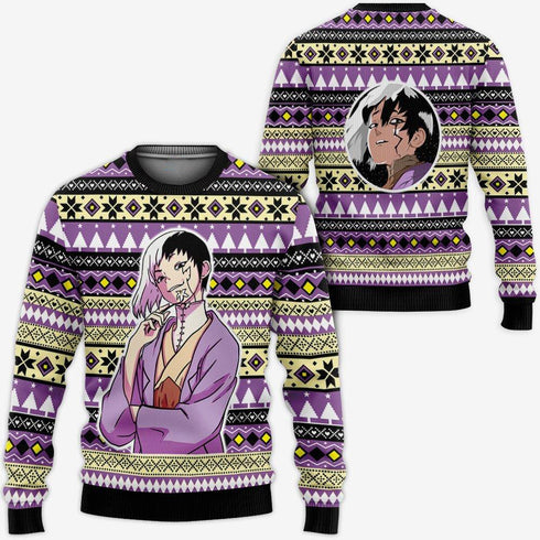 Divesart - Gen Asagiri Brutto Natale maglione e felpa con cappuccio Anime personalizzati Dr Stone Regali di Natale