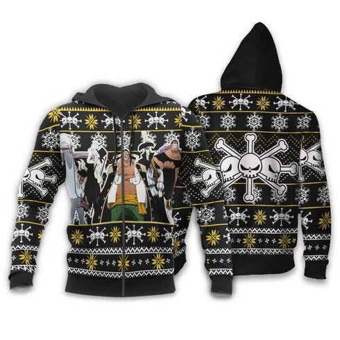 Divesart - Pirati di Barbanera Brutti maglione di Natale e felpa con cappuccio Anime One Piece Regali di Natale personalizzati
