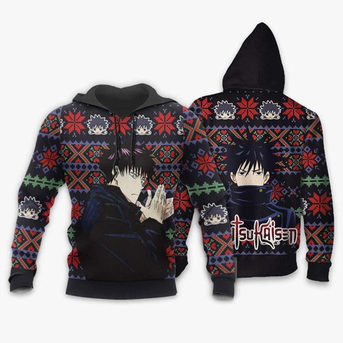 Divesart - Megumi Fusiguro Weihnachtspullover und Hoodie Custom Anime Jujutsu Kaisen Weihnachtsgeschenke